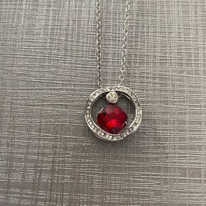 Fashion silver tone two stone chain